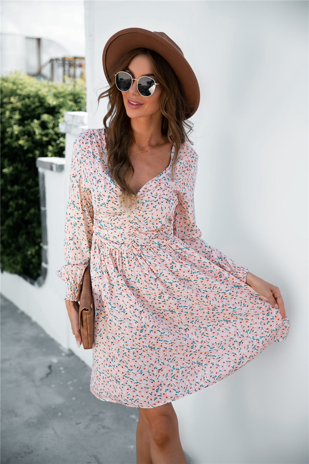 Ditsy Floral Ruched Bust Dress
